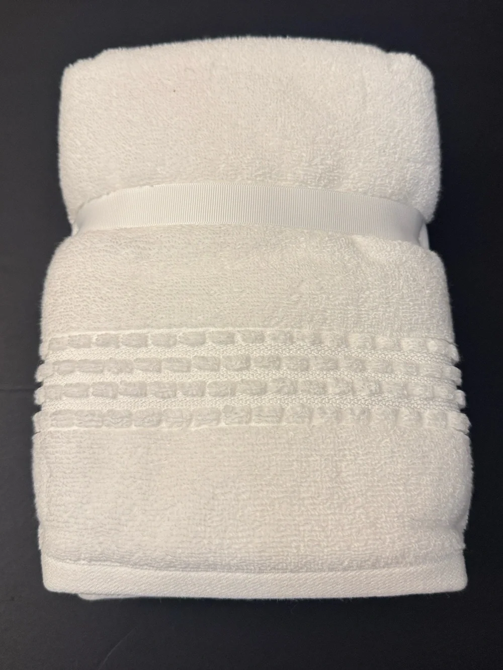 2pc HOTEL VENDOME Quick Dry Spa Zero Twist Cotton Hand Towel Set - White/White